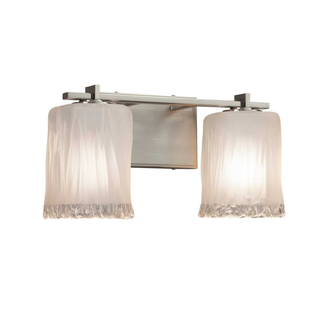 Veneto Luce Two Light Bath Bar in Brushed Nickel Justice Designs