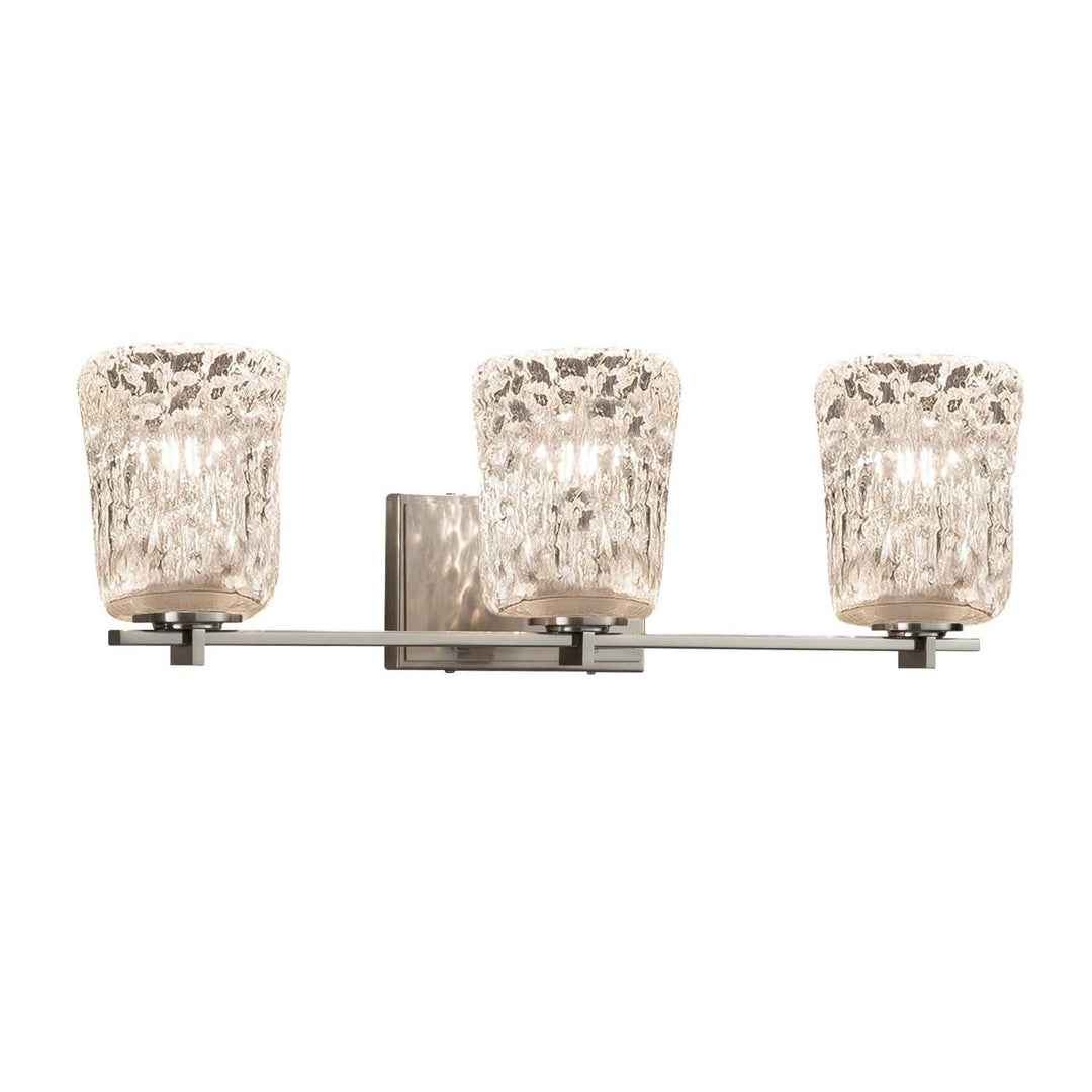 Veneto Luce Three Light Bath Bar in Brushed Nickel Justice Designs