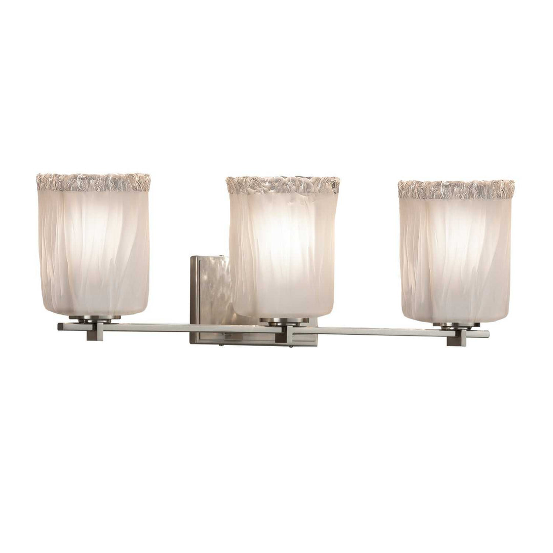 Veneto Luce Three Light Bath Bar in Brushed Nickel Justice Designs