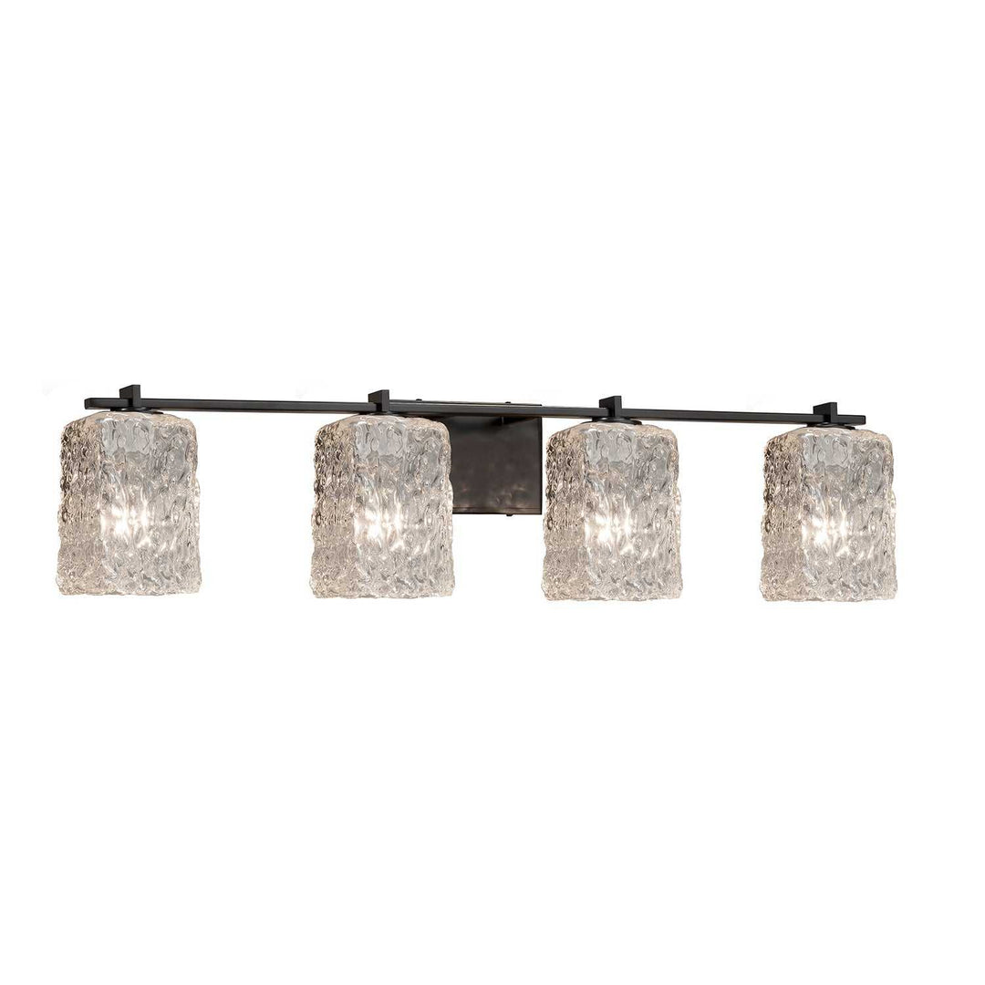 Veneto Luce Four Light Bath Bar in Matte Black Justice Designs