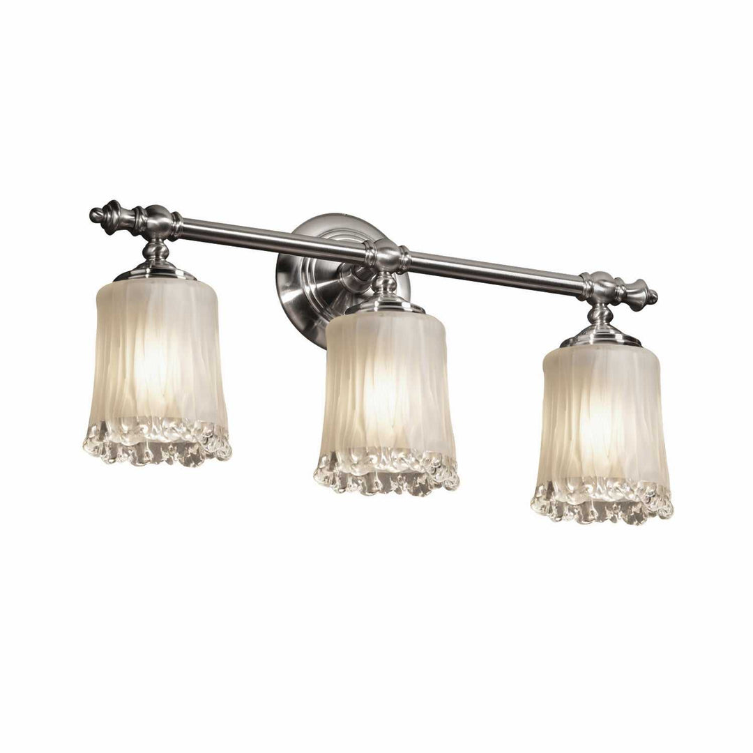 Veneto Luce Three Light Bath Bar in Brushed Nickel Justice Designs