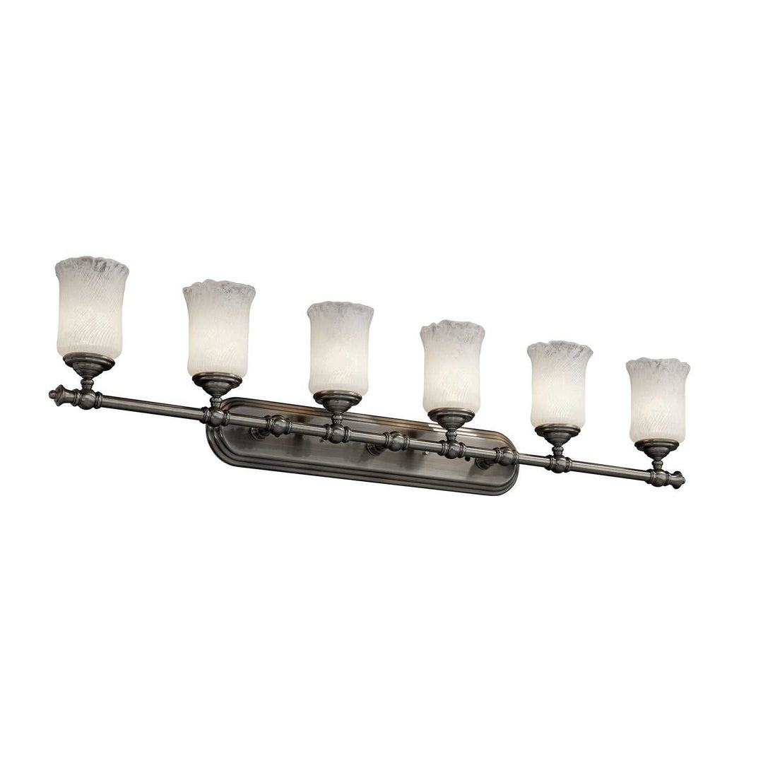 Veneto Luce Six Light Bath Bar in Brushed Nickel Justice Designs