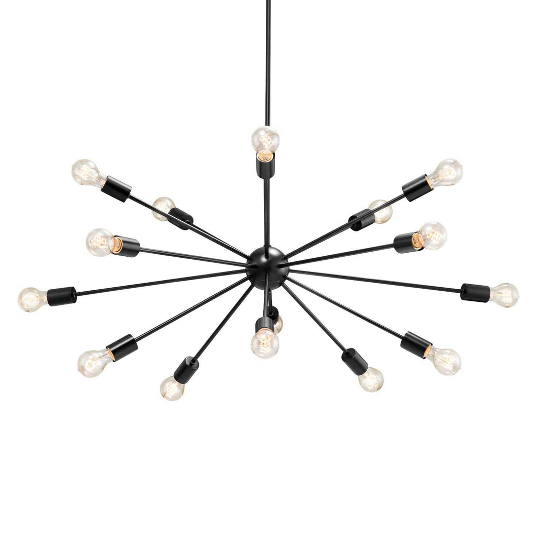 Axion 15 Light Chandelier in Matte Black Justice Designs