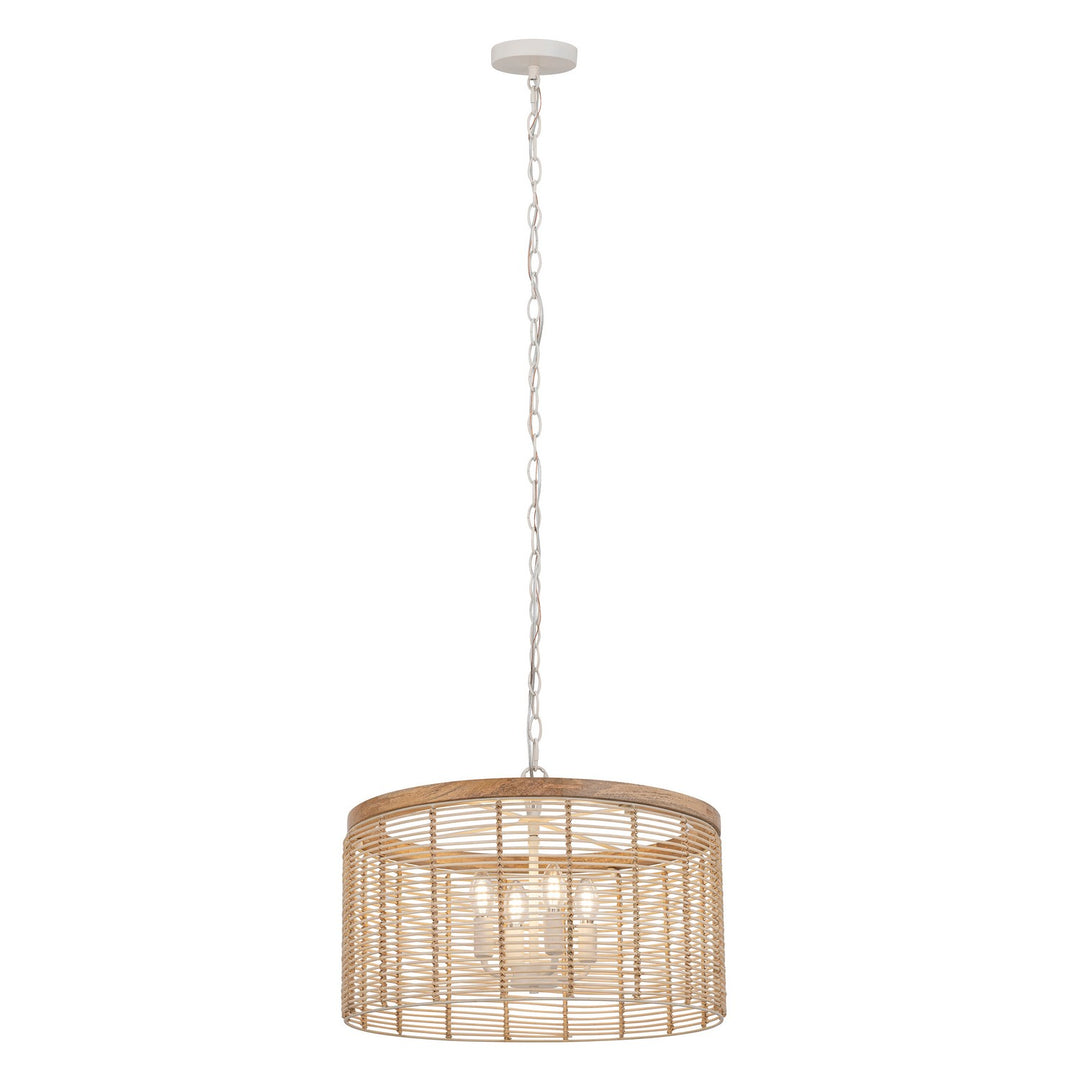 Maxim - 22445NAEC - Four Light Pendant - Vannerie - Ecru
