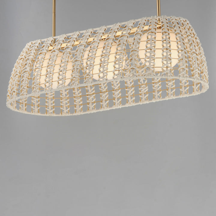Maxim - 22483SWGLD - Three Light Linear Pendant - Macrame - Gold