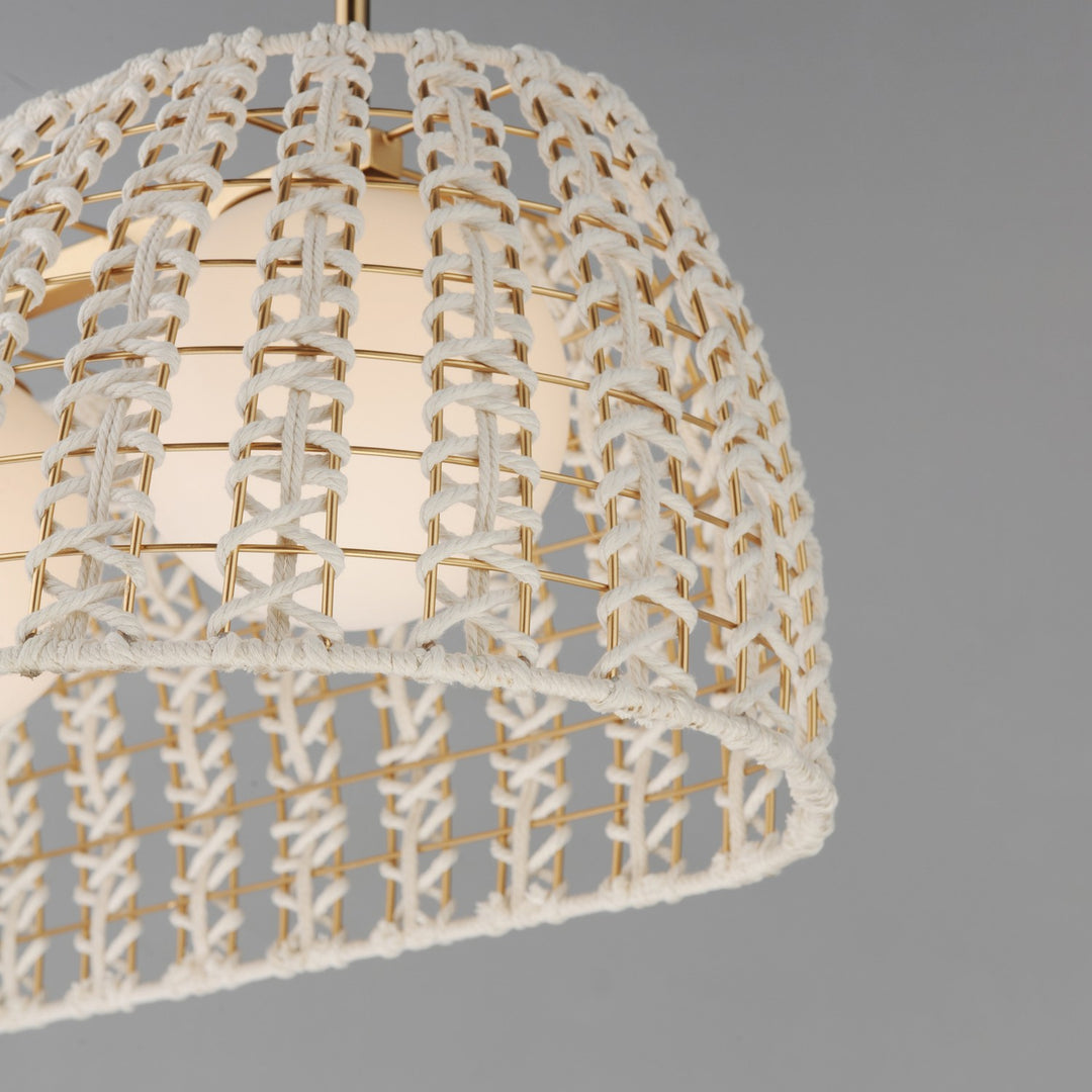Maxim - 22483SWGLD - Three Light Linear Pendant - Macrame - Gold