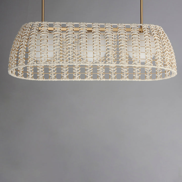 Maxim - 22483SWGLD - Three Light Linear Pendant - Macrame - Gold