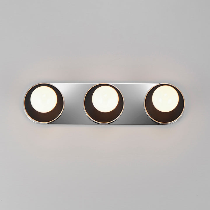 Maxim - 26093WTBKPC - Three Light Wall Sconce - Hollywood - Black / Polished Chrome