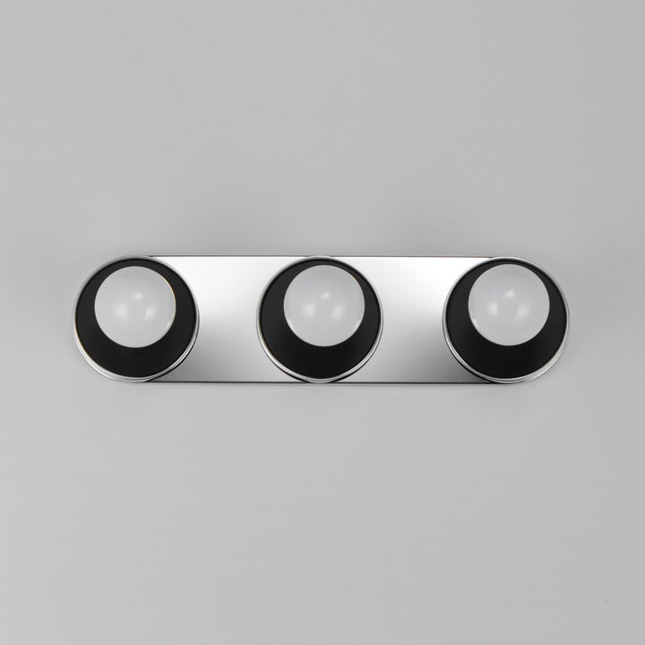 Maxim - 26093WTBKPC - Three Light Wall Sconce - Hollywood - Black / Polished Chrome