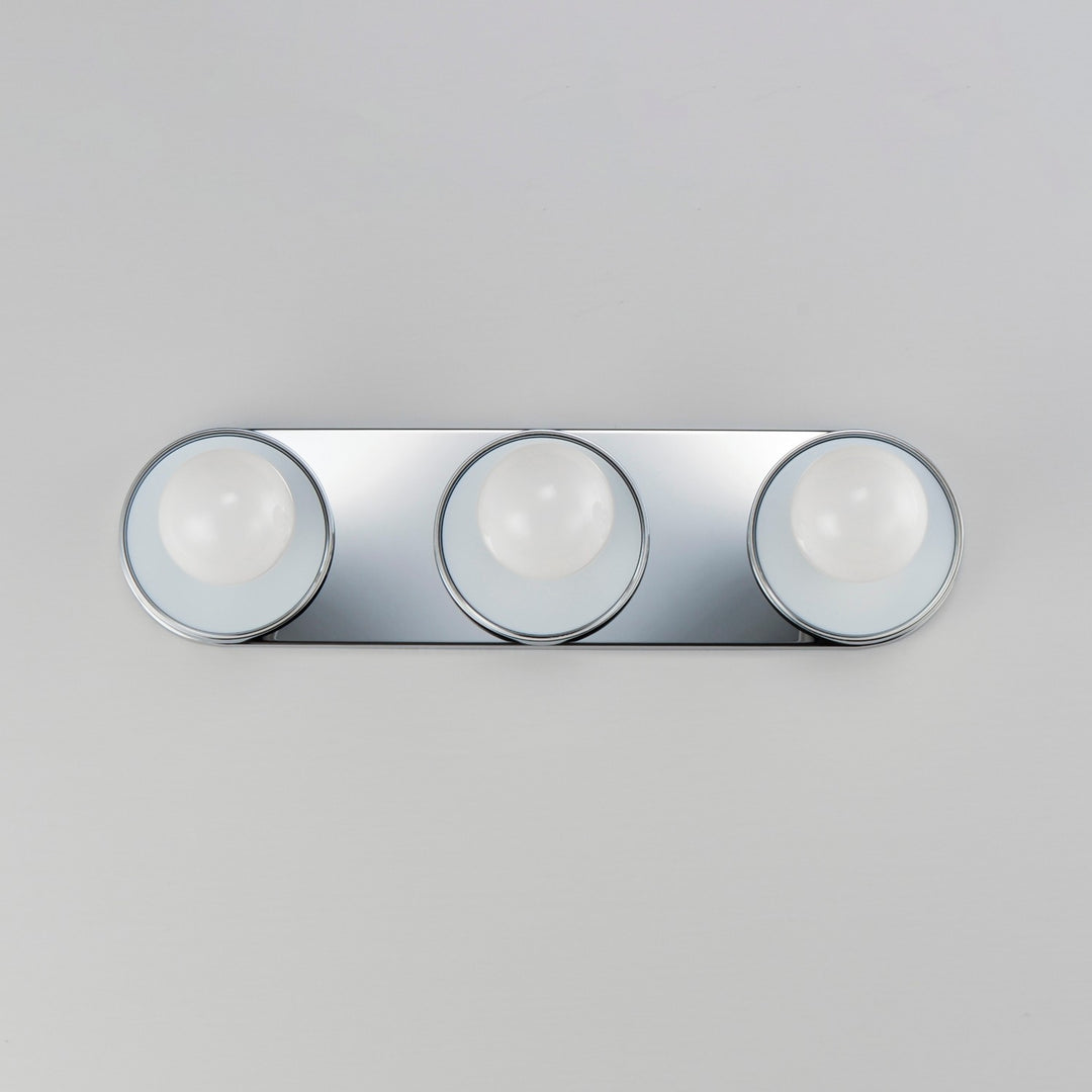 Maxim - 26093WTBKPC - Three Light Wall Sconce - Hollywood - Black / Polished Chrome