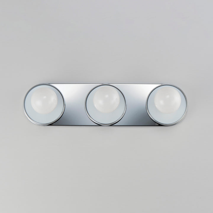 Maxim - 26093WTBKPC - Three Light Wall Sconce - Hollywood - Black / Polished Chrome