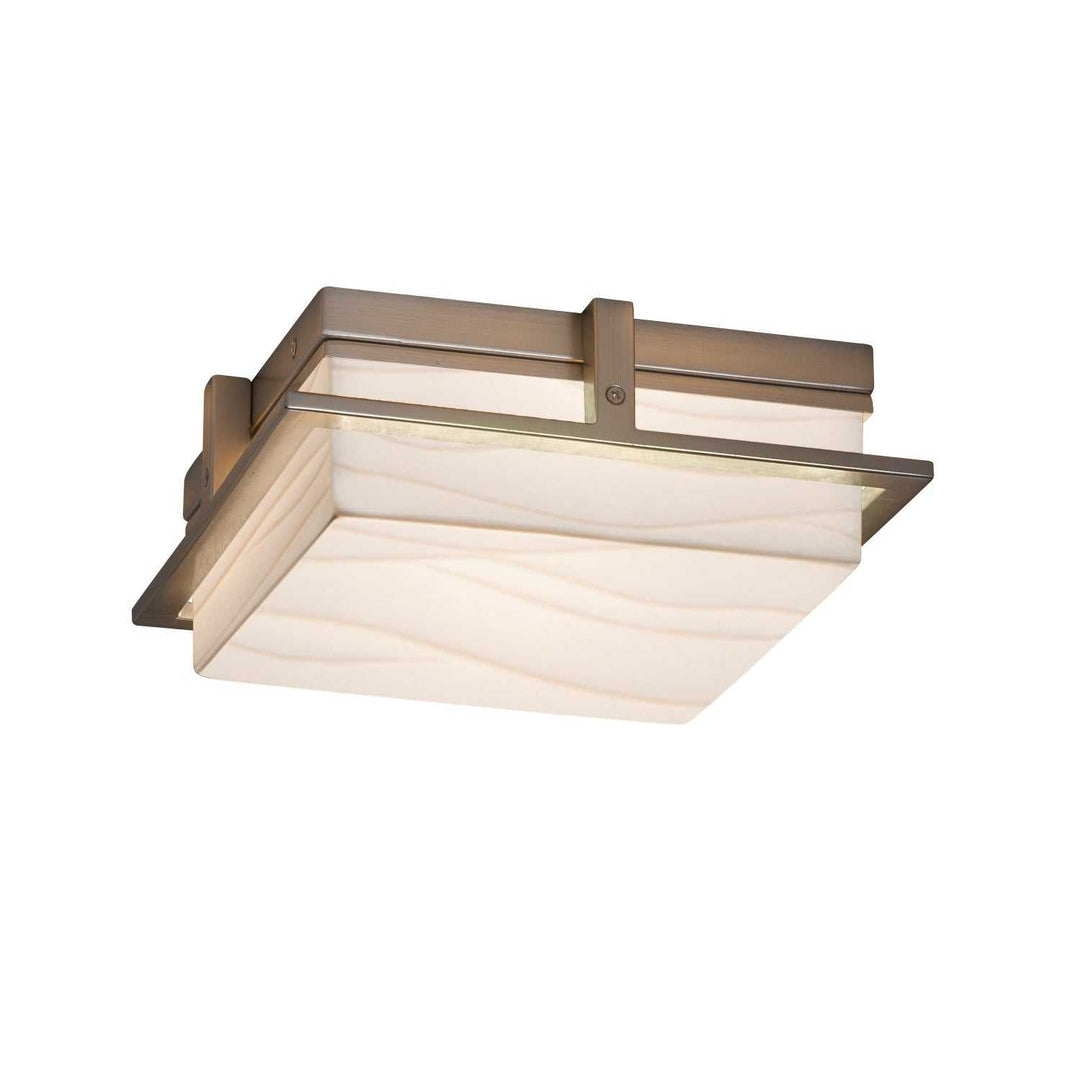 Porcelina LED Outdoor Flush Mount in Brushed Nickel Justice Designs