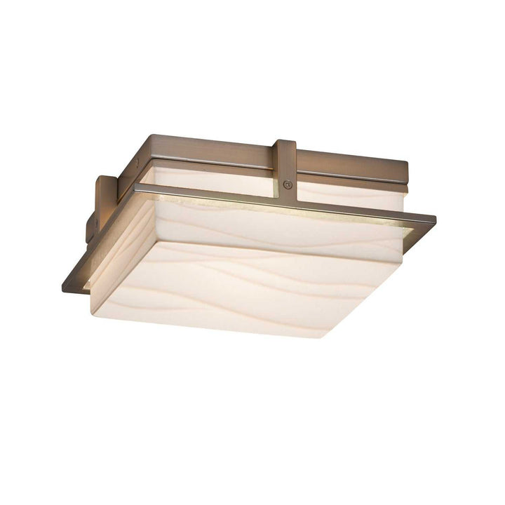 Porcelina LED Outdoor Flush Mount in Brushed Nickel Justice Designs