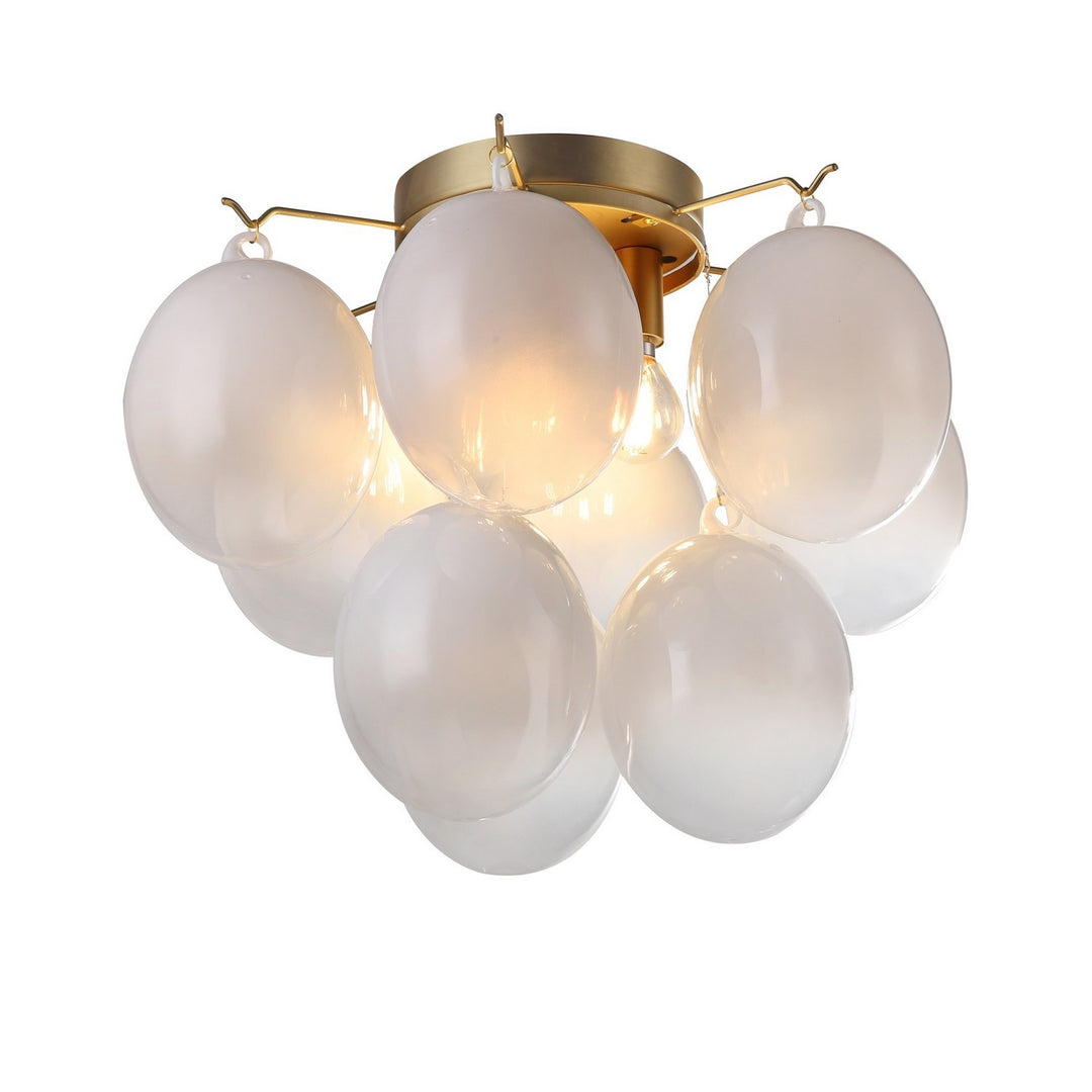 Globo Four Light Semi-Flush Mount in Brass - available from The Lighting Shoppe, trusted by Canadian homeowners