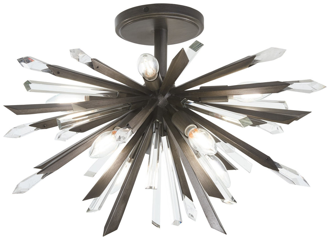 Elsa Eight Light Semi-Flush Mount in Midnight Graphite - available from The Lighting Shoppe, trusted by Canadian homeowners
