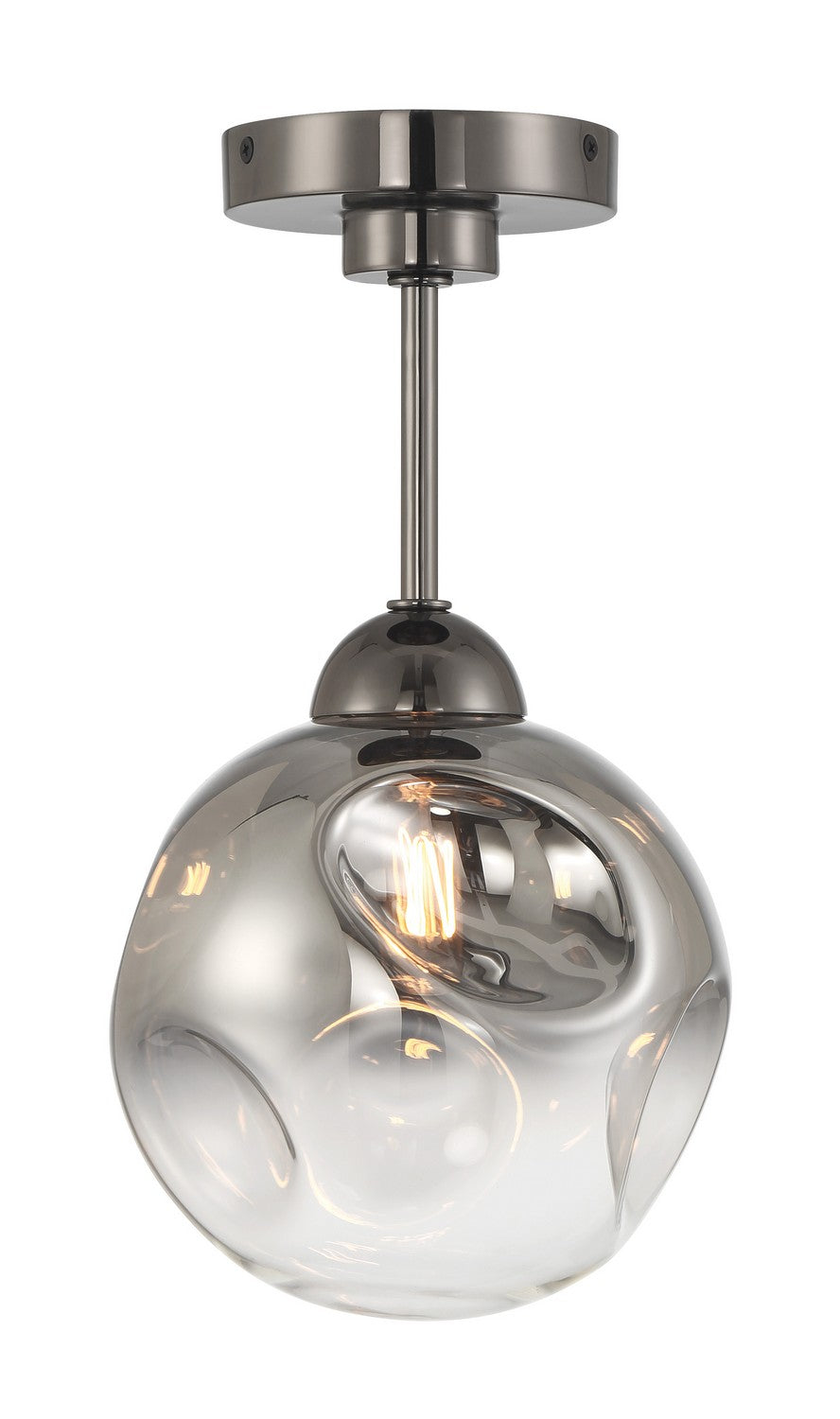 Neveh One Light Semi Flush Mount in Gun Metal - available from The Lighting Shoppe, trusted by Canadian homeowners