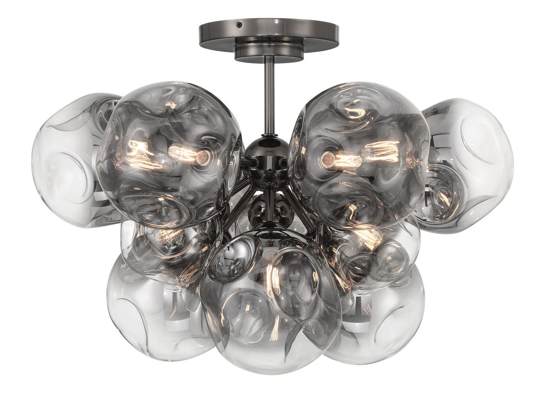 Neveh 12 Light Semi Flush Mount in Gun Metal - available from The Lighting Shoppe, trusted by Canadian homeowners