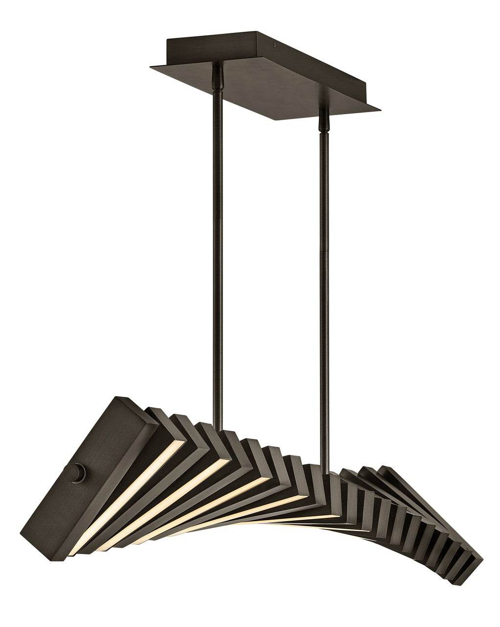 Stitch LED Linear Chandelier in Painted Black Oxide - available from The Lighting Shoppe, trusted by Canadian homeowners