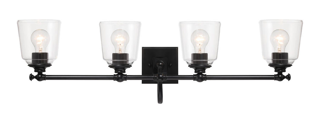 Antonia Four Light Bath Vanity in Coal Black - available from The Lighting Shoppe, trusted by Canadian homeowners