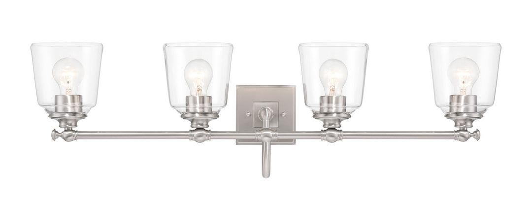 Antonia Four Light Bath Vanity in Brushed nickel - available from The Lighting Shoppe, trusted by Canadian homeowners