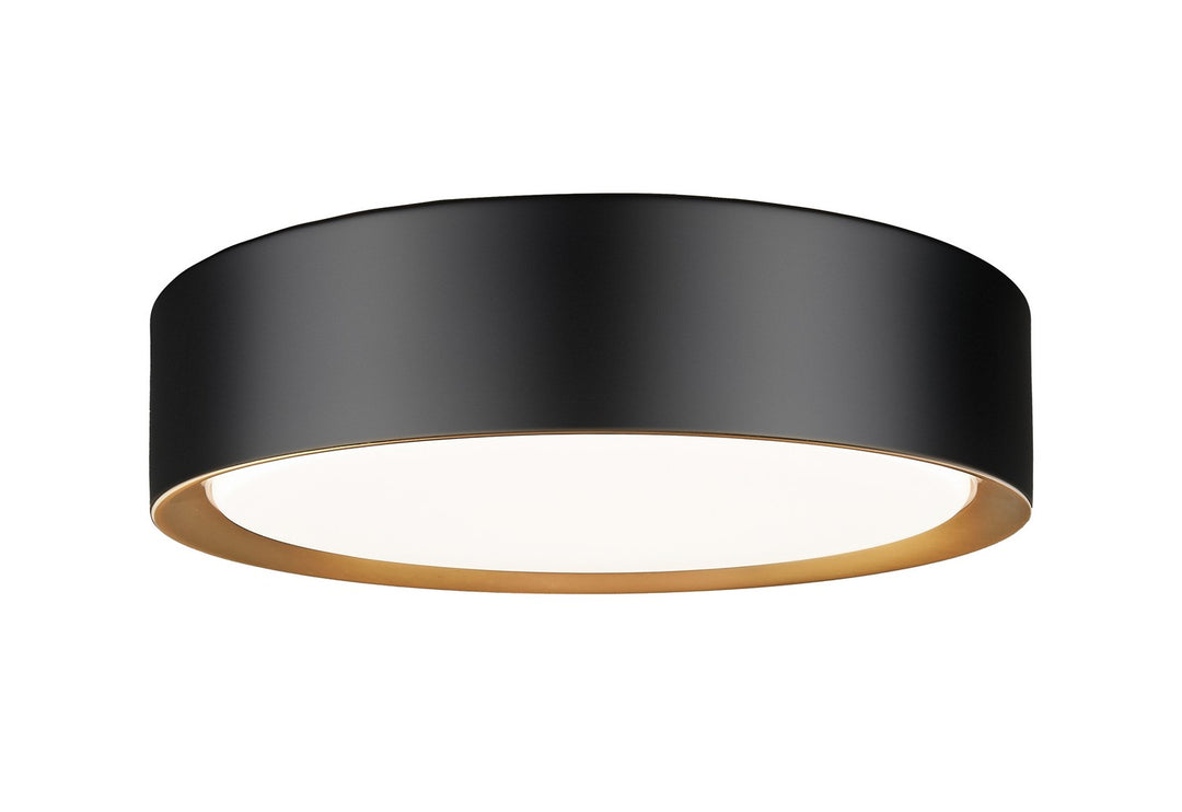 Kawan LED Flush Mount in Matte Black + Modern Gold - available from The Lighting Shoppe, trusted by Canadian homeowners