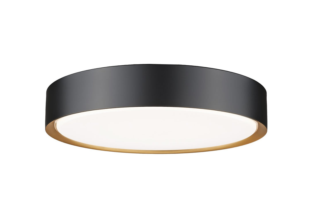 Kawan LED Flush Mount in Matte Black + Modern Gold - available from The Lighting Shoppe, trusted by Canadian homeowners