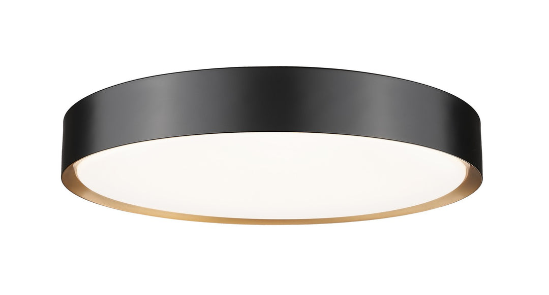 Kawan LED Flush Mount in Matte Black + Modern Gold - available from The Lighting Shoppe, trusted by Canadian homeowners