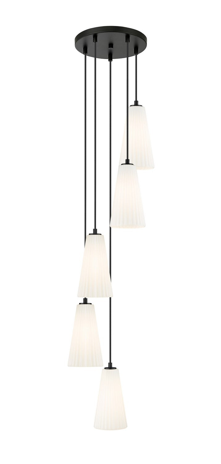Farrell Five Light Chandelier in Matte Black - available from The Lighting Shoppe, trusted by Canadian homeowners