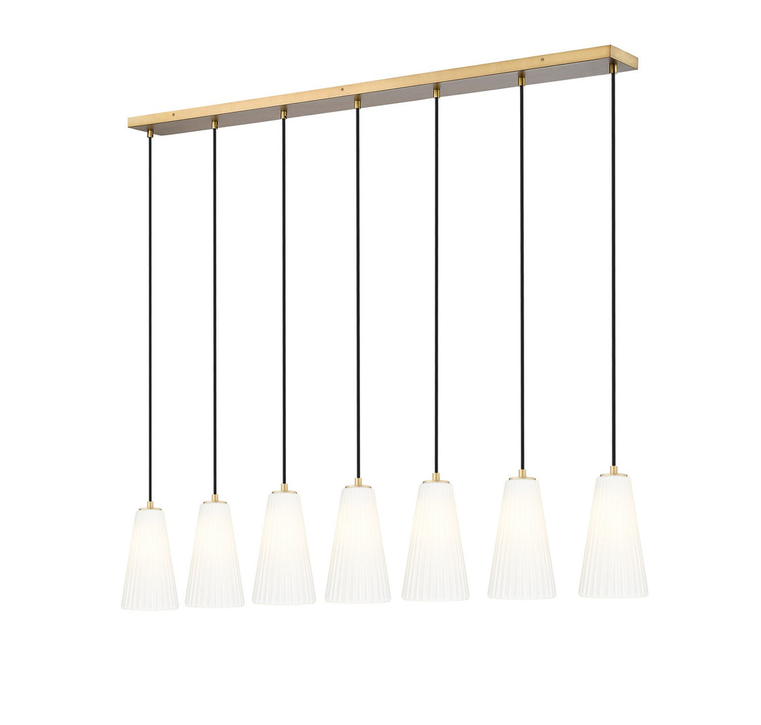 Z-Lite Canada - 3043P6-7L-MGLD - Seven Light Linear Chandelier - Farrell - Modern Gold