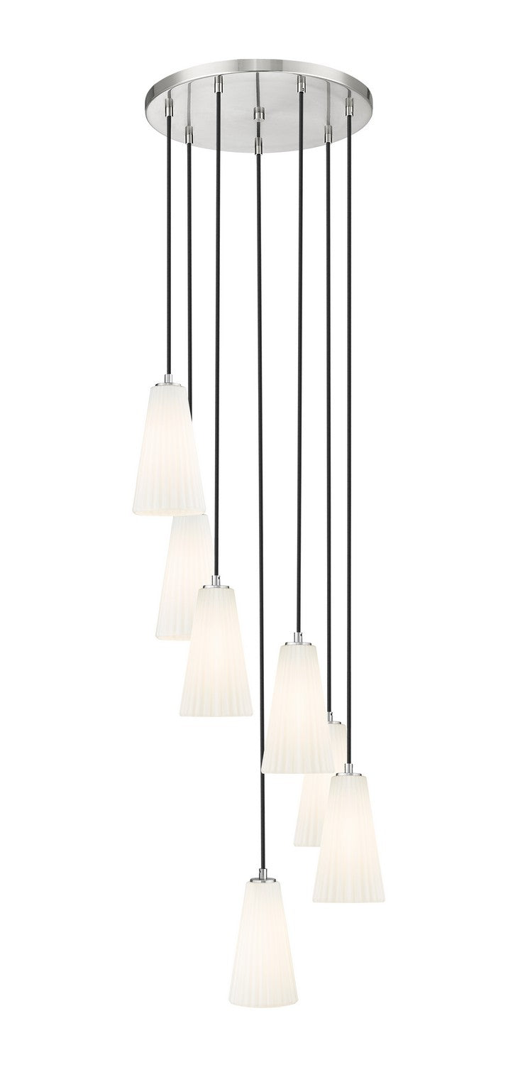 Farrell Seven Light Chandelier in Brushed Nickel - available from The Lighting Shoppe, trusted by Canadian homeowners