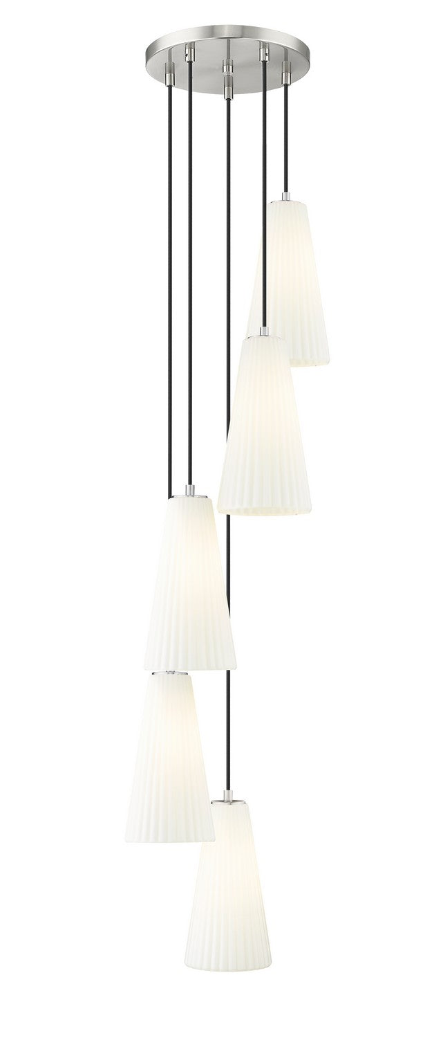 Farrell Five Light Chandelier in Brushed Nickel - available from The Lighting Shoppe, trusted by Canadian homeowners