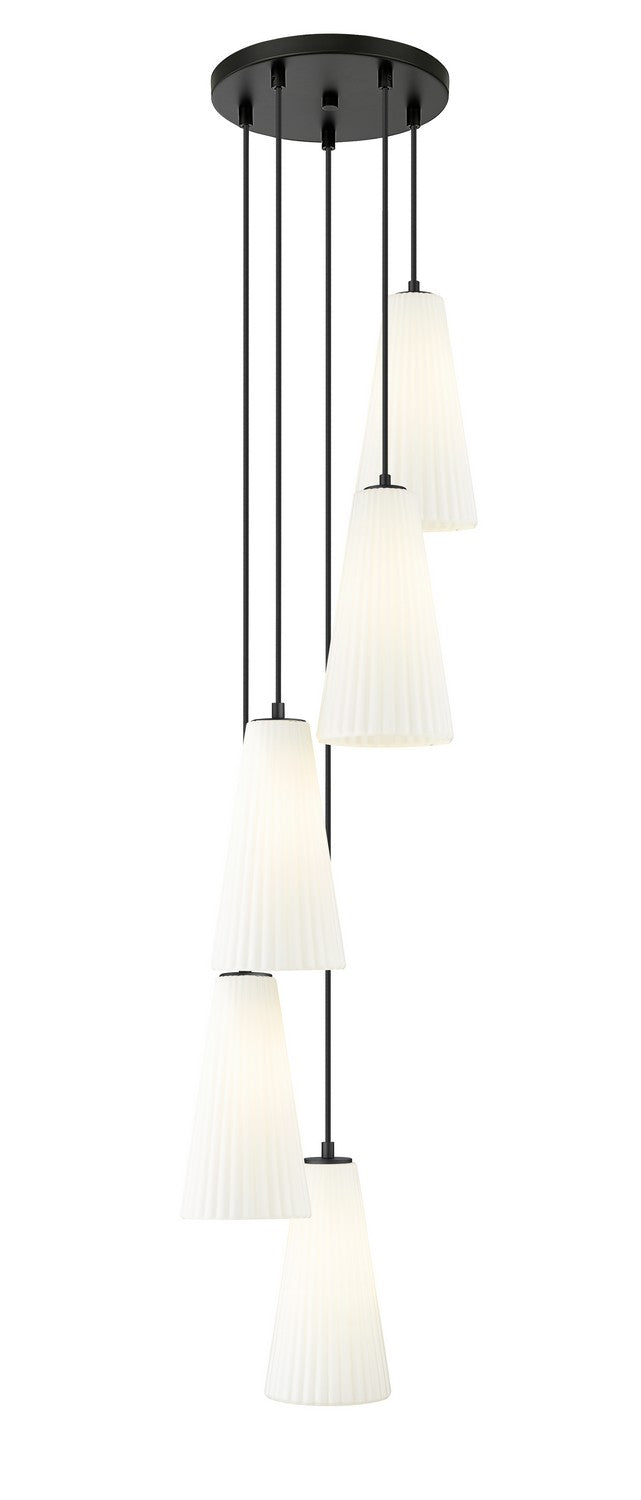 Z-Lite Canada - 3043P7-5R-MB - Five Light Chandelier - Farrell - Matte Black