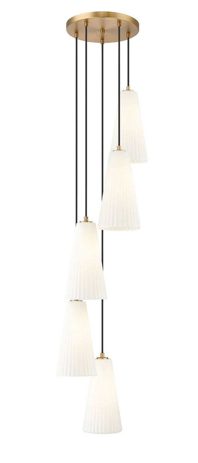Farrell Five Light Chandelier in Modern Gold - available from The Lighting Shoppe, trusted by Canadian homeowners