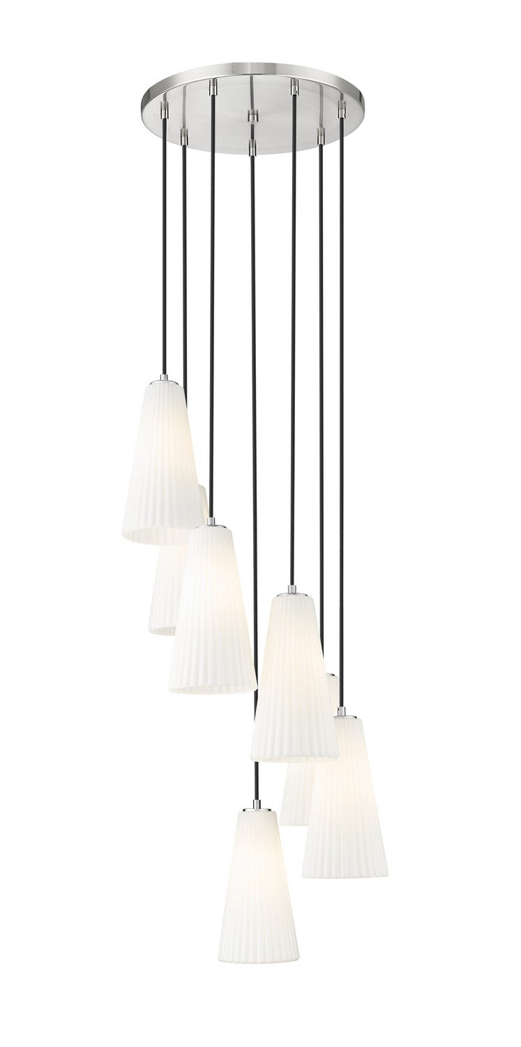 Farrell Seven Light Chandelier in Brushed Nickel - available from The Lighting Shoppe, trusted by Canadian homeowners