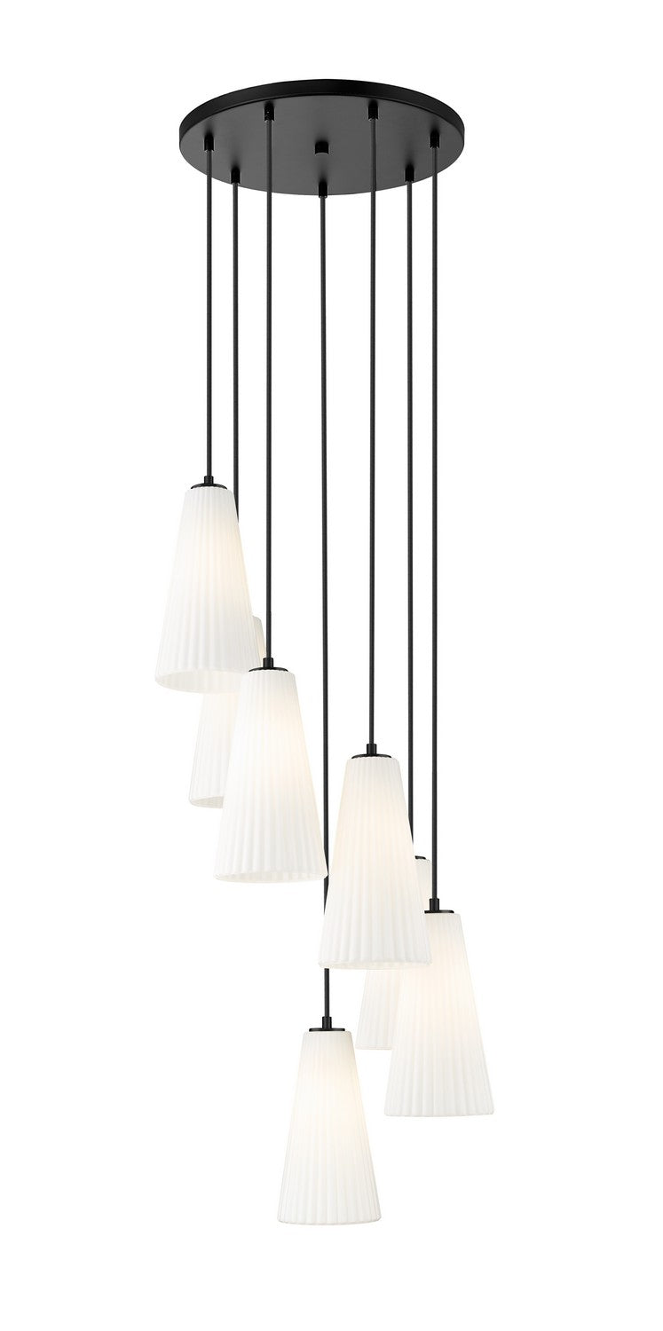 Farrell Seven Light Chandelier in Matte Black - available from The Lighting Shoppe, trusted by Canadian homeowners