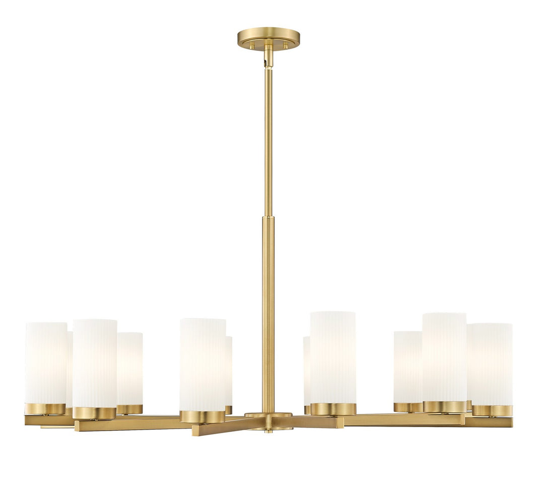 Danica 12 Light Chandelier in Modern Gold - available from The Lighting Shoppe, trusted by Canadian homeowners