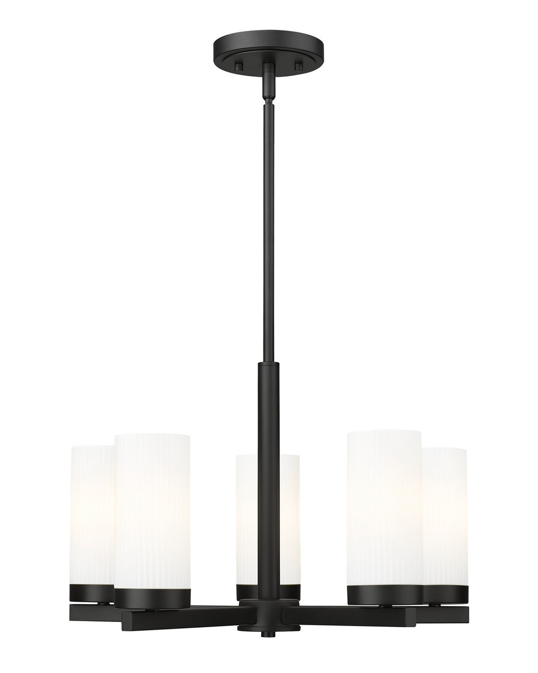 Danica Five Light Chandelier in Matte Black - available from The Lighting Shoppe, trusted by Canadian homeowners