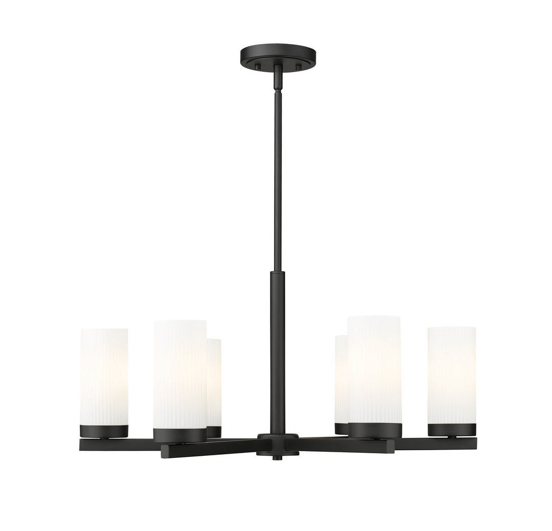 Danica Six Light Chandelier in Matte Black - available from The Lighting Shoppe, trusted by Canadian homeowners