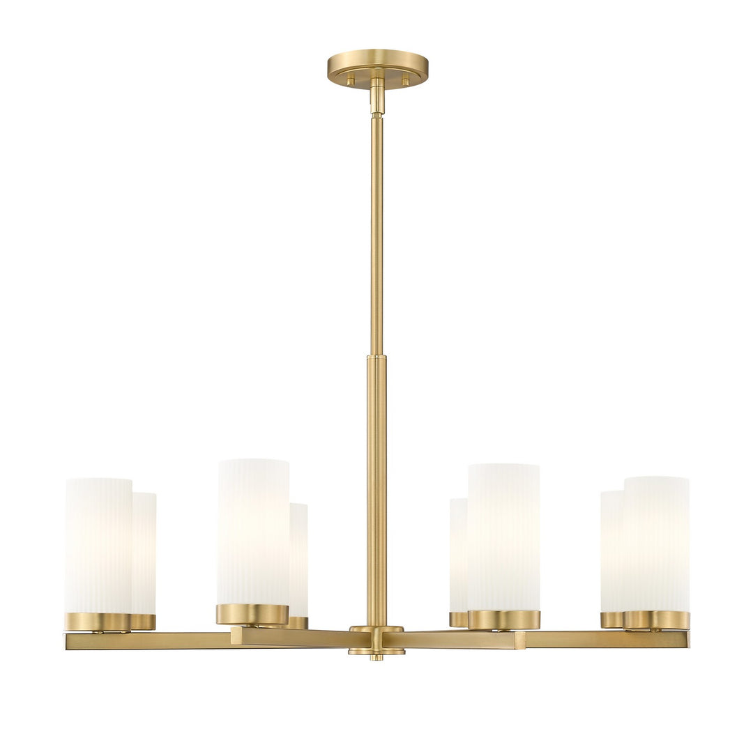 Danica Eight Light Chandelier in Modern Gold - available from The Lighting Shoppe, trusted by Canadian homeowners