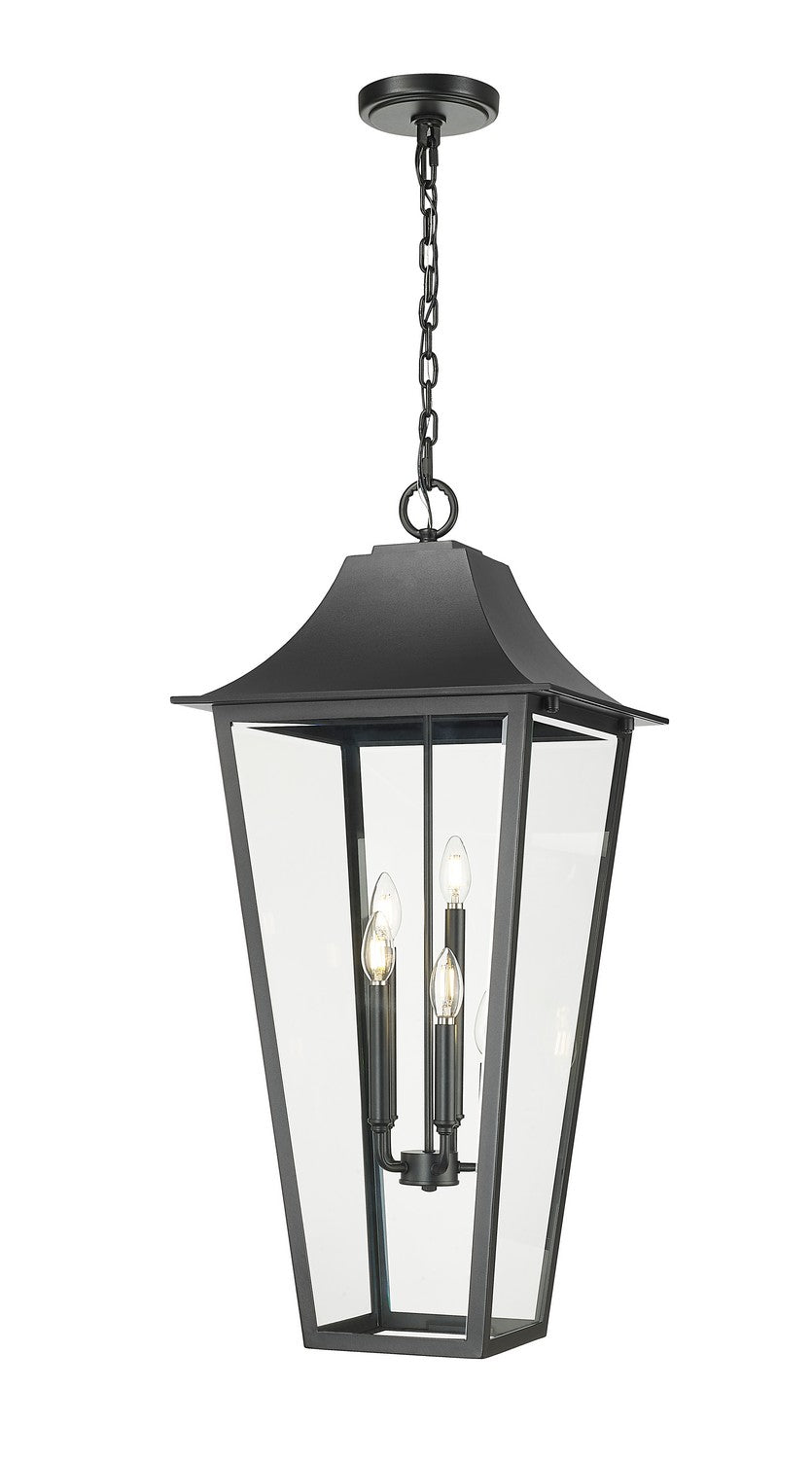 Gannon Five Light Outdoor Chain Mount Ceiling Fixture in Black - available from The Lighting Shoppe, trusted by Canadian homeowners