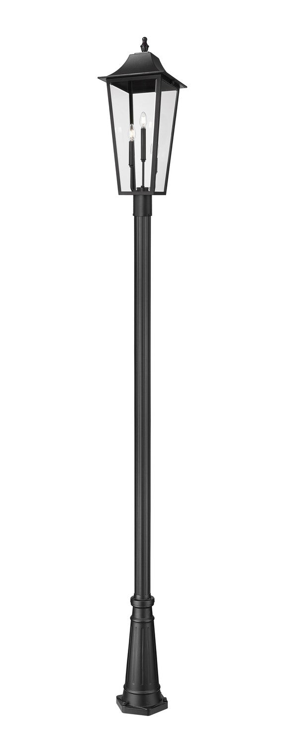 Gannon Three Light Outdoor Post Mounted Fixture in Black - available from The Lighting Shoppe, trusted by Canadian homeowners