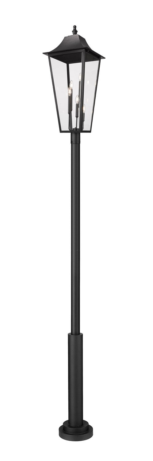 Gannon Five Light Outdoor Post Mounted Fixture in Black - available from The Lighting Shoppe, trusted by Canadian homeowners