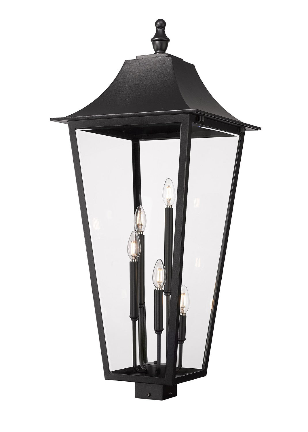 Gannon Five Light Outdoor Post Mount Fixture in Black - available from The Lighting Shoppe, trusted by Canadian homeowners