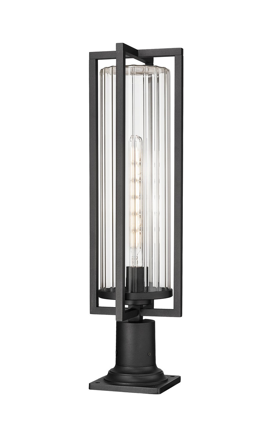 Aura One Light Outdoor Pier Mounted Fixture in Black - available from The Lighting Shoppe, trusted by Canadian homeowners