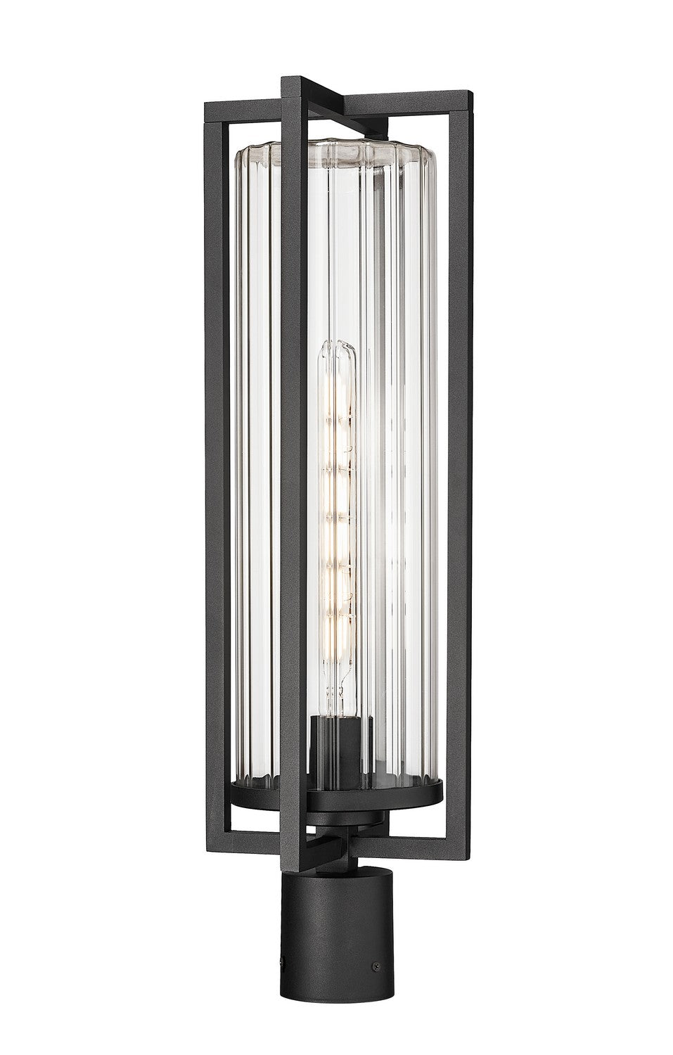 Aura One Light Outdoor Post Mount Fixture in Black - available from The Lighting Shoppe, trusted by Canadian homeowners