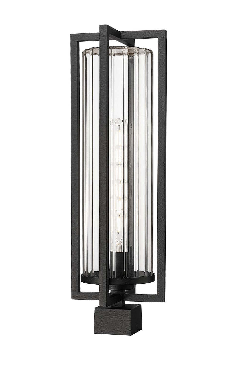 Aura One Light Outdoor Post Mount Fixture in Black - available from The Lighting Shoppe, trusted by Canadian homeowners