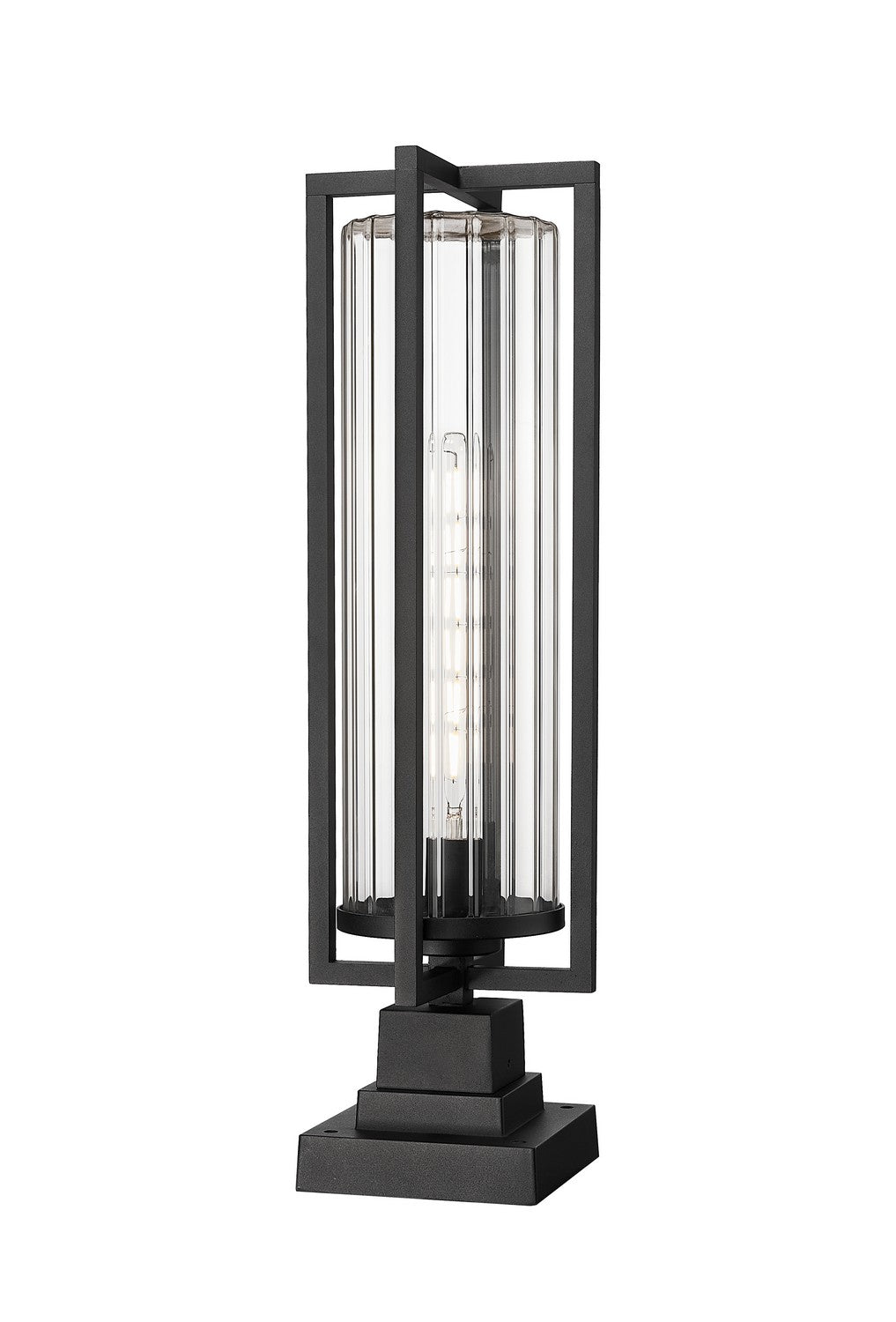 Aura One Light Outdoor Pier Mounted Fixture in Black - available from The Lighting Shoppe, trusted by Canadian homeowners