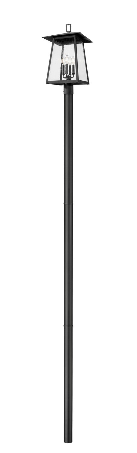 Rainer Four Light Outdoor Post Mounted Fixture in Black - available from The Lighting Shoppe, trusted by Canadian homeowners