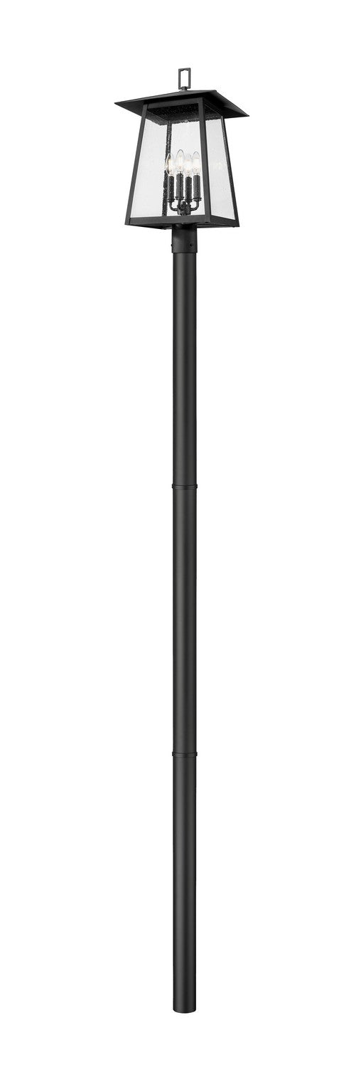Rainer Four Light Outdoor Post Mounted Fixture in Black - available from The Lighting Shoppe, trusted by Canadian homeowners
