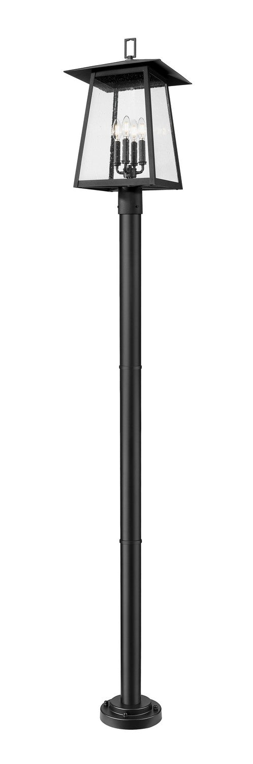 Rainer Four Light Outdoor Post Mounted Fixture in Black - available from The Lighting Shoppe, trusted by Canadian homeowners